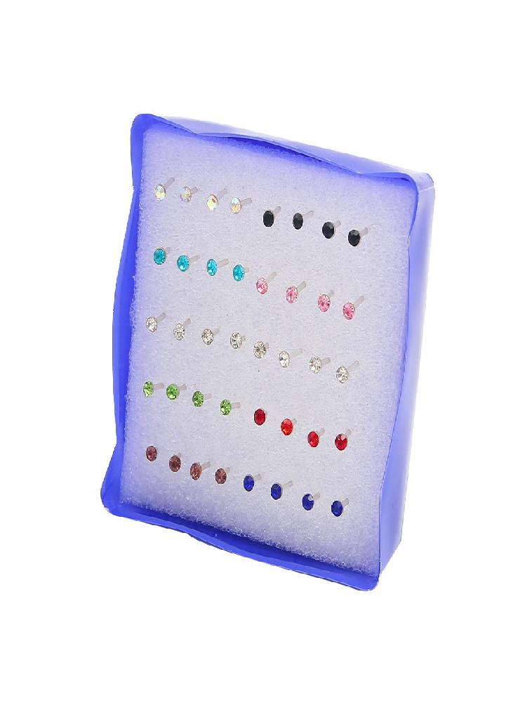 20Pairs/set Simple Earring Stud Earring Set For Women Child With Box Earrings Jewelry