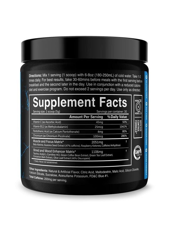 JNX Sports, The Ripper, Fat Burner, Blue Raspberry, 150g, 30 Servings