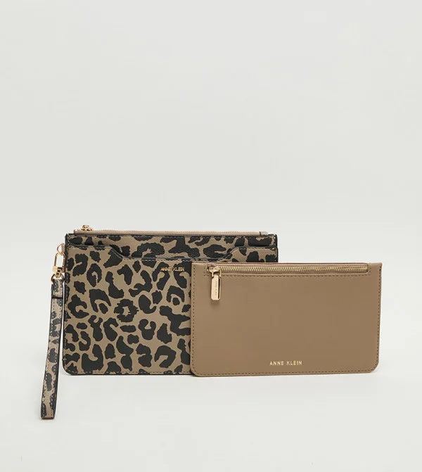 آن كلاين Anne Klein 2-piece Leopard Print Wallet Set