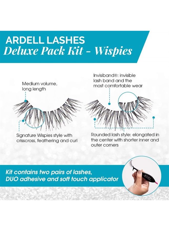 ARDELL Deluxe Pack False Eyelashes Wispies, 2 Pairs x 2 Packs