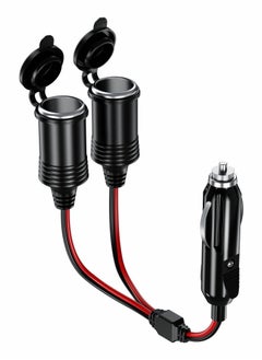 2-Way Car Lighter Splitter Adapter - 12V Dual Socket Extension Cord for Convenient Power Access in Your Vehicle