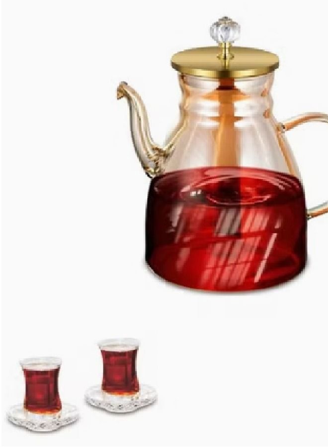 DCL Heat Resistant Glass Teapot Set Clear - Image 2