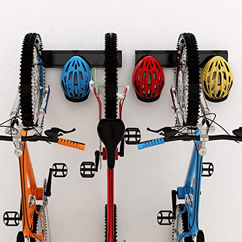 Dirza Bike Storage Rack 68 inch with Bike Tire Wall Protectors Wall Mount Garage Bike Hanger for 6 Bikes Adjustable Bike Hooks for Home indoor Holds Up to 500lbs(6 bike hooks + 6 bike accessory hooks) - Image 2
