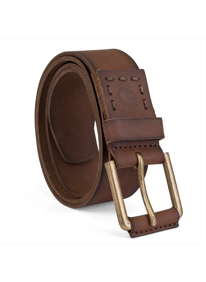 Timberland حزام جلدي للرجال مقاس 40 مم، بني، 34  - Image 1