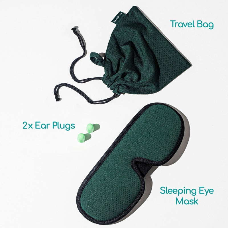 Medi Grade Cotton Sleep Mask with 3D Eye Memory Foam - Travel Sleeping Mask for Women and Men with 2 Ear Plugs and Storage Bag - Blackout Light Blocking - Image 2