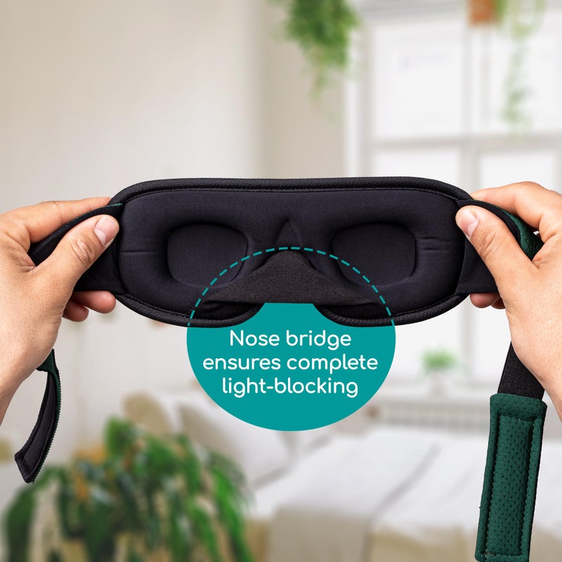 Medi Grade Cotton Sleep Mask with 3D Eye Memory Foam - Travel Sleeping Mask for Women and Men with 2 Ear Plugs and Storage Bag - Blackout Light Blocking - Image 4