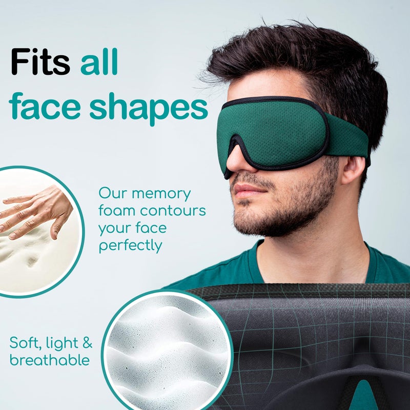 Medi Grade Cotton Sleep Mask with 3D Eye Memory Foam - Travel Sleeping Mask for Women and Men with 2 Ear Plugs and Storage Bag - Blackout Light Blocking - Image 5