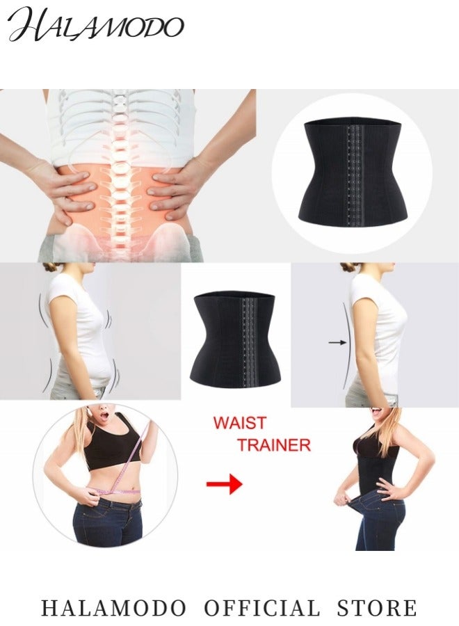 هالامودو مدرب خصر للنساء للارتداء اليومي كورسيه تحكم البطن مع عظام فولاذية مشد الجسم مع خطافات قابلة للتعديل لفقدان الوزن - Image 3
