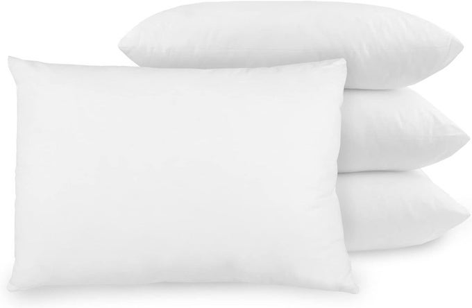 FIRM SUPPORT PILLOWS 4 PACK BOUNCE TO BACK PILLOWS SLEEP POSITIONS MACHINE WASHABLE ANTI ALLERGY PILLOW HOLLOWFIBER FILLING BED PILLOW HOTEL QUALITY COMFORT AT HOME