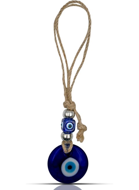 Handmade Blue Glass Evil Eye Hanging for Good Luck Zodiac Success Health Wealth Prosperity | Decoration for Home Office Garden and Car Hanging |Nazar Battu.