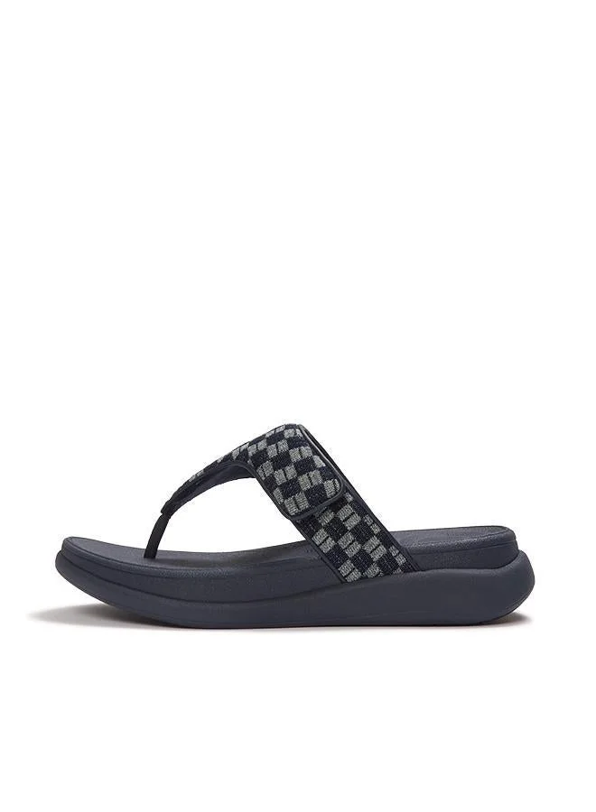 Fitflop F-MODE GO ADJ. CHECKERBOARD-DENIM TOE-POST SANDALS