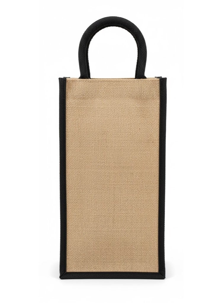 12 PIECES - Natural Wine Bottle Jute Bag with/without Button Closure, Woven Handles (Without Button) 20 X 35 X 10 - Image 1