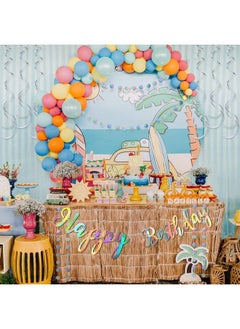 Zonon Happy Birthday Banner Iridescent Birthday Party Decoration Shiny Happy Birthday Sign Circle Garlands Holographic Hanging Dots Streamer Backdrop For Iridescent Birthday Party Favor Supplies  - Image 4