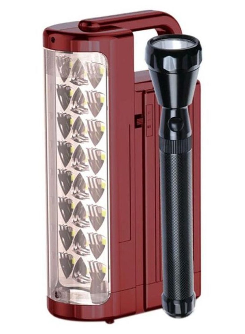 إمبكس طقم كشاف ومصباح يدوي بإضاءة LED وتصميم قابل للشحن ويحمل باليد للاستخدام أثناء الطوارئ متعدد الألوان Flash Light 22.6, Emergency Light 25.5سم - Image 1