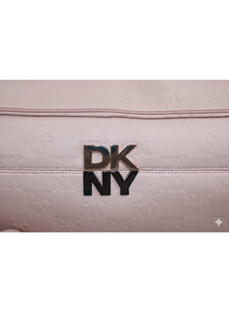 DKNY Checkerboard Softside Duffle Bag | Color Pink - Image 3