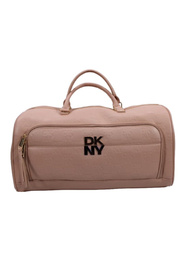 DKNY Checkerboard Softside Duffle Bag | Color Pink - Image 1