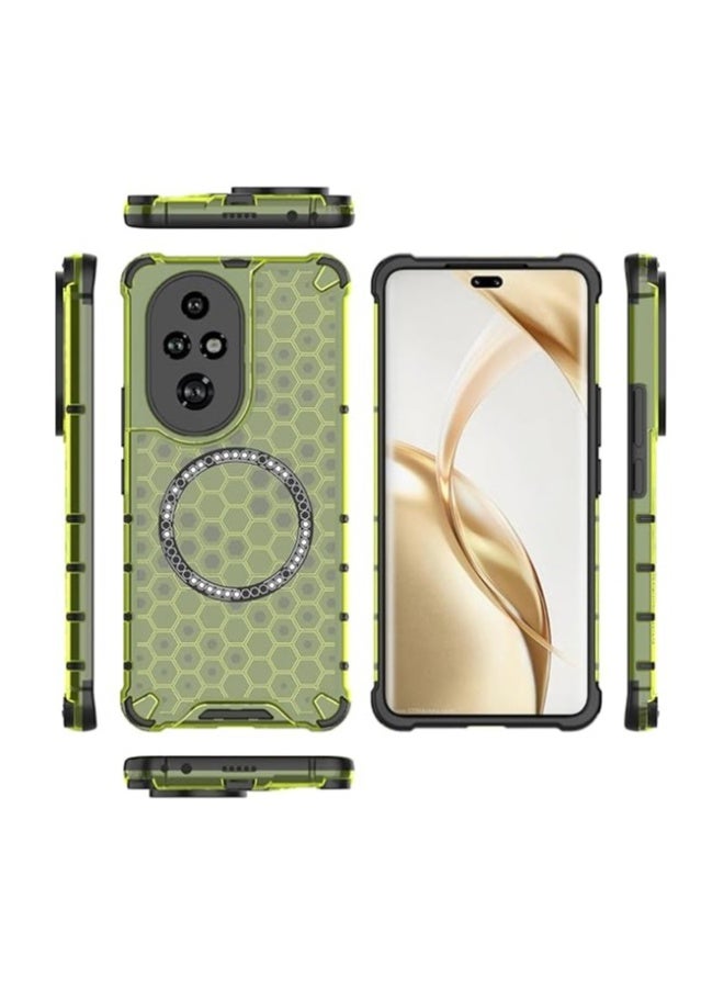 Case Compatible with Honor 200 Pro 【Honeycomb Shock Absorption】 【Compatible with Mag-safe】 【Precise Cutout】 Protective Cover PC Soft TPU Phone Cover for Honor 200 Pro  - Image 2