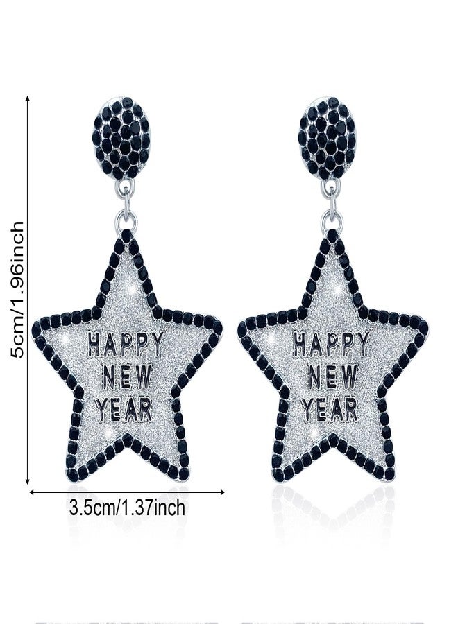 كولودوغو أقراط رأس السنة الجديدة للنساء، أقراط مرصعة بأحجار الراين الكريستالية اللامعة، أقراط متدلية، أقراط مثالية لعطلات رأس السنة الجديدة، هدايا رائعة لحفلات الزفاف والكريسماس ورأس السنة. - Image 4