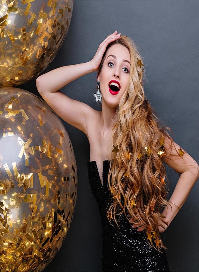 كولودوغو أقراط رأس السنة الجديدة للنساء، أقراط مرصعة بأحجار الراين الكريستالية اللامعة، أقراط متدلية، أقراط مثالية لعطلات رأس السنة الجديدة، هدايا رائعة لحفلات الزفاف والكريسماس ورأس السنة. - Image 2