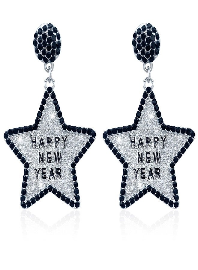 كولودوغو أقراط رأس السنة الجديدة للنساء، أقراط مرصعة بأحجار الراين الكريستالية اللامعة، أقراط متدلية، أقراط مثالية لعطلات رأس السنة الجديدة، هدايا رائعة لحفلات الزفاف والكريسماس ورأس السنة. - Image 1