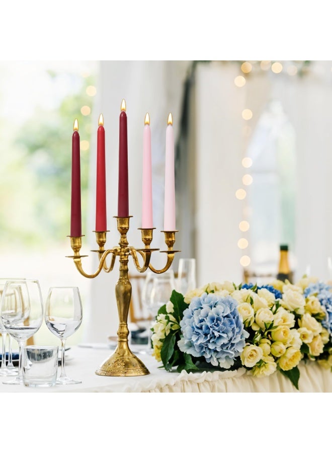 Taper Candles 10 Inch Set of 12 Unscented, Dripless, Smokeless Long Tall Tapered Candlesticks Wedding Home Decor Dinner Natural Color Series - Image 3