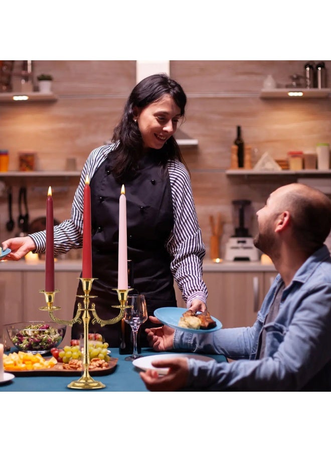 Taper Candles 10 Inch Set of 12 Unscented, Dripless, Smokeless Long Tall Tapered Candlesticks Wedding Home Decor Dinner Natural Color Series - Image 4