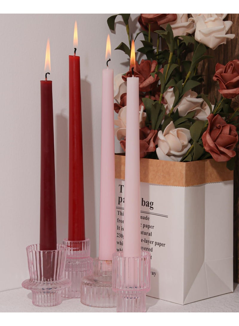 Taper Candles 10 Inch Set of 12 Unscented, Dripless, Smokeless Long Tall Tapered Candlesticks Wedding Home Decor Dinner Natural Color Series - Image 5