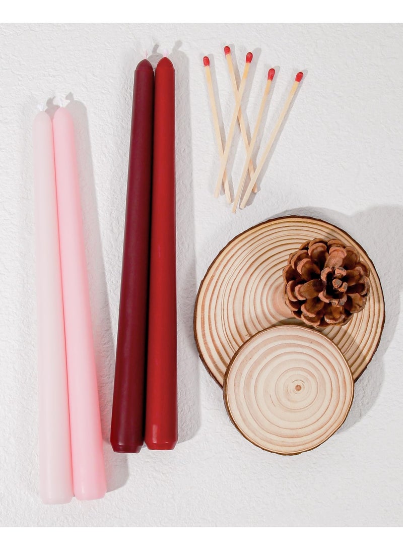 Taper Candles 10 Inch Set of 12 Unscented, Dripless, Smokeless Long Tall Tapered Candlesticks Wedding Home Decor Dinner Natural Color Series - Image 2