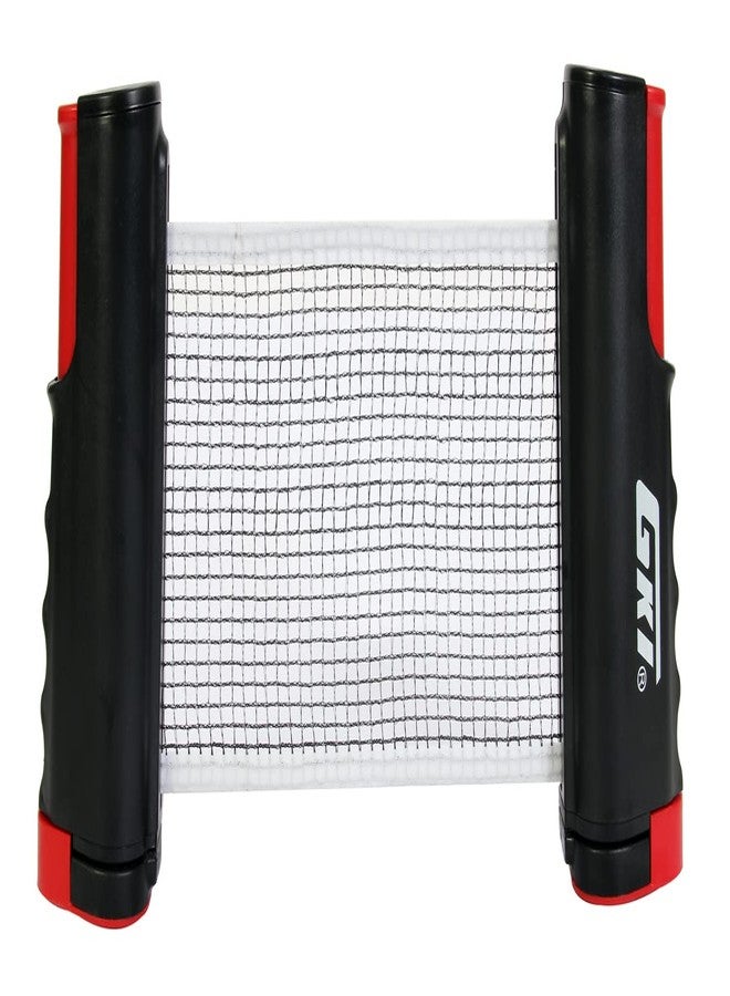 GKI Retractable Table Tennis Net with Adjustable Length and Push Clamps | Portable | Red - Image 3