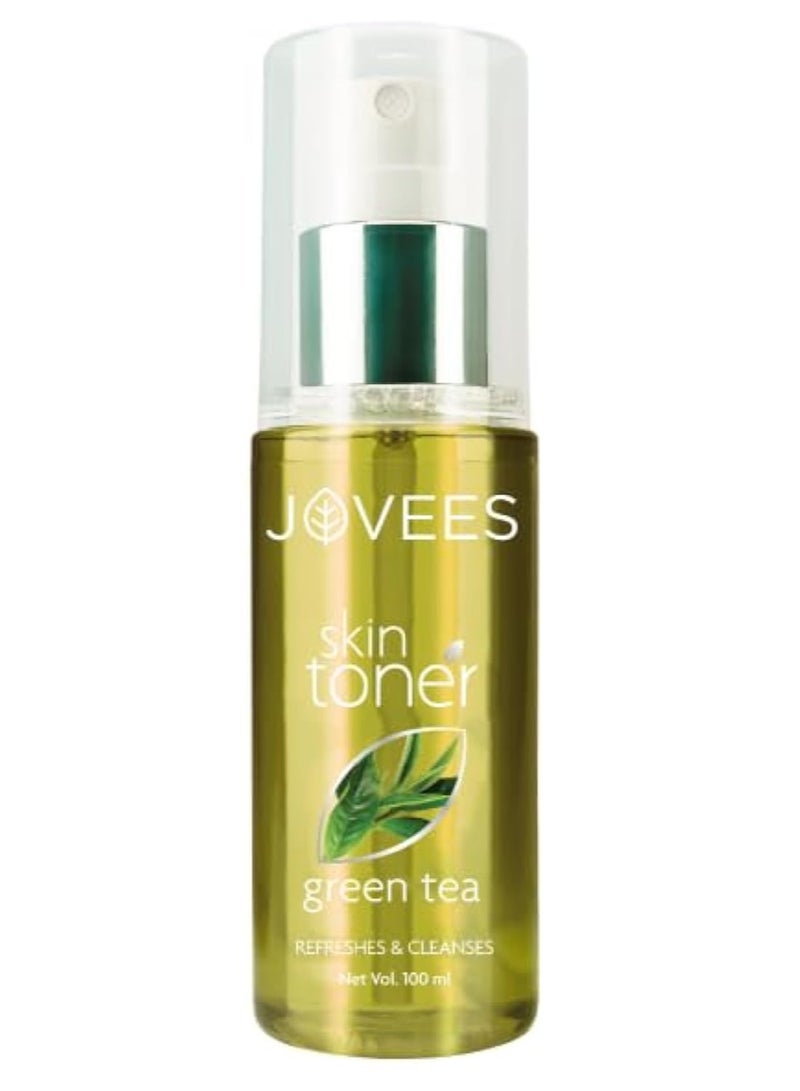 Jovees Herbal Green Tea Skin Toner with Cleanses & Moisturises | Pore Tightening | For Oily, Acne Prone Skin | Paraben & Alcohol Free | 100ml - Image 1