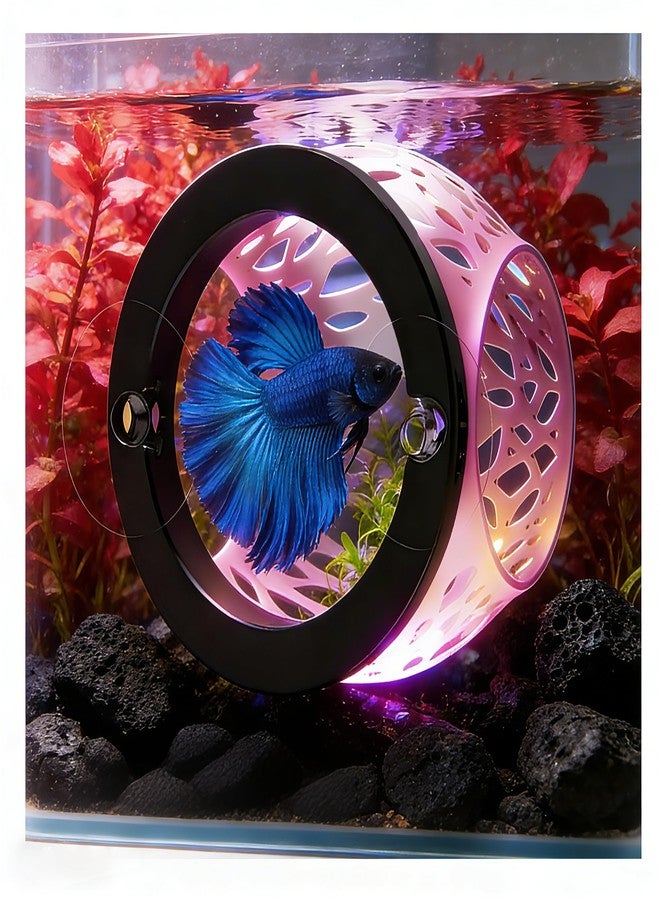 UNISOLODECHO Floating Betta Hideout Cave for Aquarium, Multi-Function Resting Hammock & Shrimp Feeder with Fish Feeding Ring, Betta Fish Tank Accessories, Aquarium Decor & Fish Tank Decor（Rainbow Pink） - Image 1