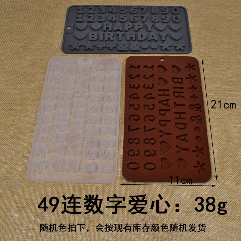 general Silicone Alphabet and Number Mold for Baking, Chocolate, Lollipop, Crystal Resin - Image 1