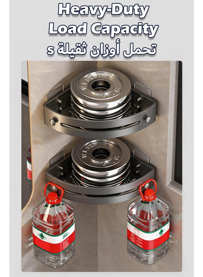 ٢ قطعة رفوف حمام، منظّم حمام شديد التحمل - Image 2