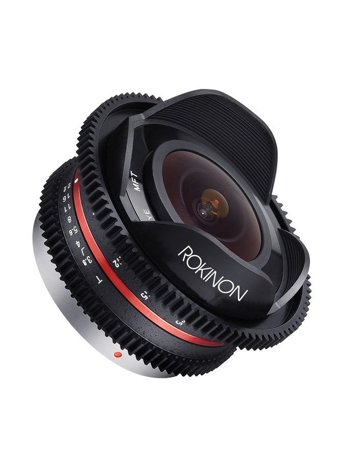 Rokinon CV75MFT-B 7.5mm T3.8 Cine Fisheye Lens for Olympus/Panasonic Micro 4/3 Cameras Black - Image 1