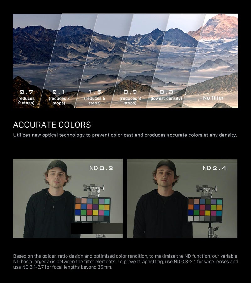 Tilta 95mm Variable ND for Tilta Mirage | 1-9 Stops of Neutral Density with Minimal Vignetting ND 0.3 ~ ND 2.7 | Accurate Color | No X-Pattern Cross Shadow | MB-T16-VND - Image 3