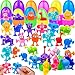 AMENON 24 Pack Large Prefilled Easter Eggs Animals Suction Cup Toys Easter Basket Stuffers Fidget Stress Relief Window Bath Toys Filled Surprise Egg Party Favors Kids Toddler Gifts Hunt - Image 2