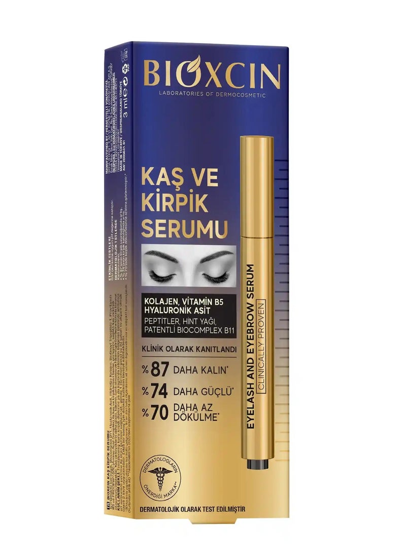 BIOXCIN - Eyebrow and Eyelash Serum with Collagen and Hyaluronic Acid 3 ml - Image 1