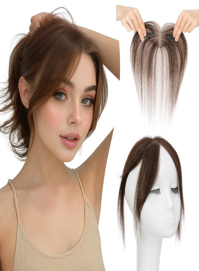 squishy 2Pcs Hair Patch for Women, Clip in Bangs Hair Extensions for Women Black, Hair Wig for Woman, Brown Black Hair Topper for Daily, Travel, Party - Image 1