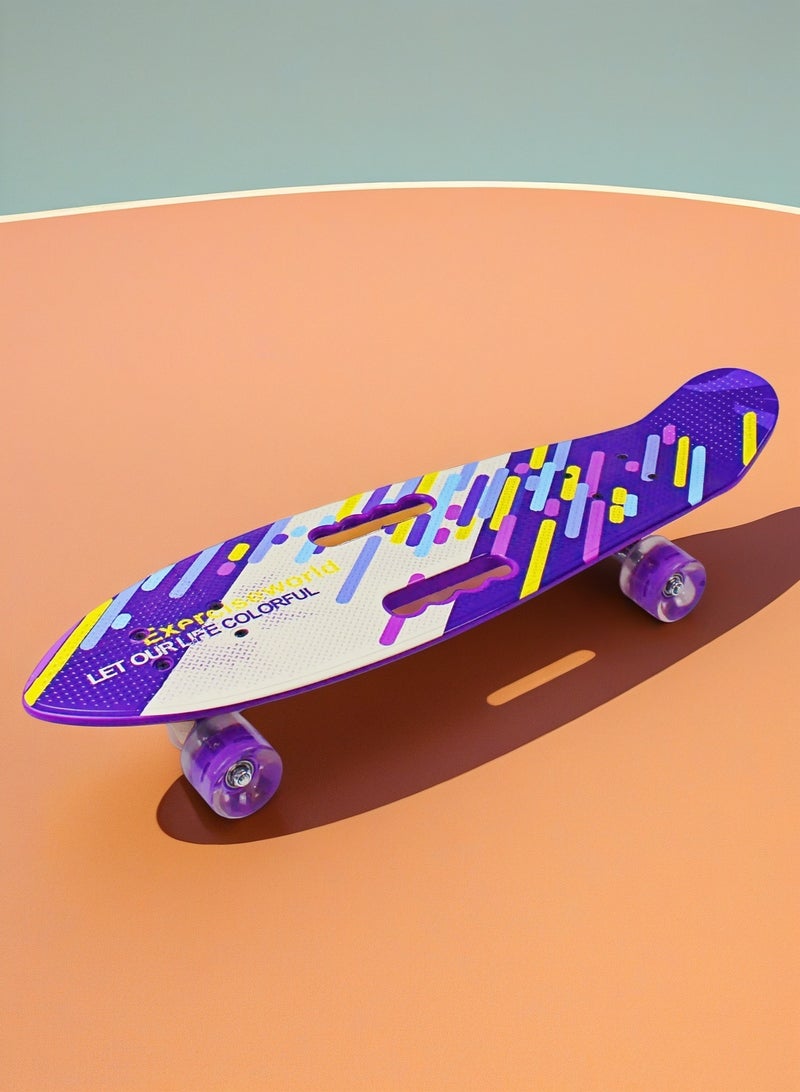 إيزي فيتشور لوح تزلج إيزي فيوتشر كروزر للأطفال - لوح تزلج قصير على شكل بيني بورد، مناسب للشباب من سن 6 إلى 12 عامًا، للمراهقين والمبتدئين، لوح تزلج صغير كامل - Image 1