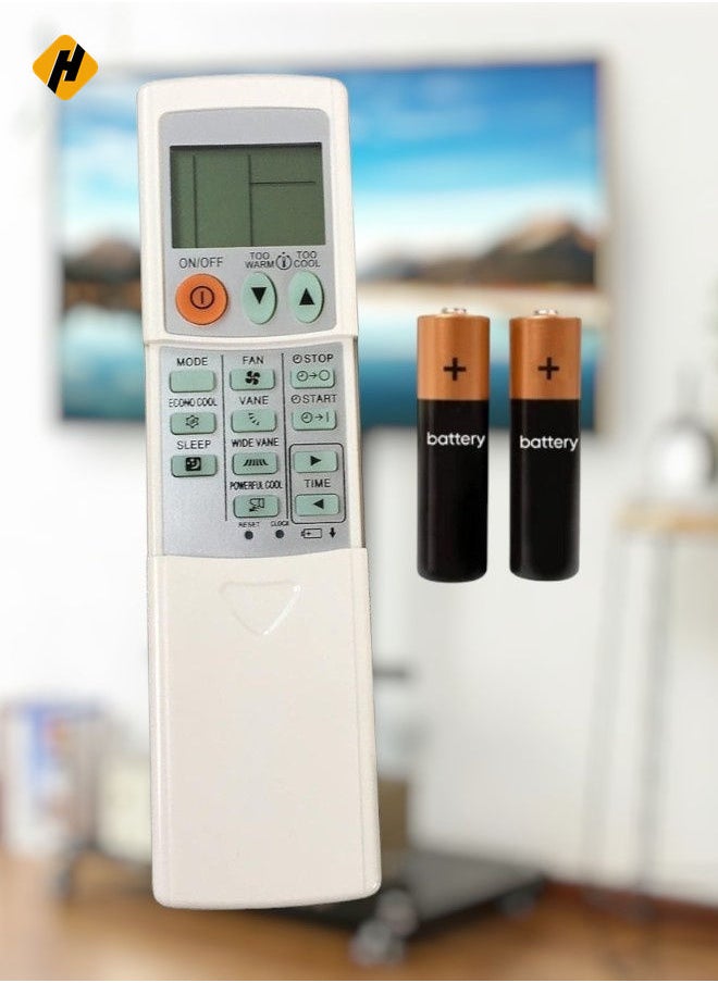 HuHa - Replacement Remote Control for Mitsubishi Electric Air Conditioners MSZ-GE Series - Compatible with MSZ-GE06NA-8, MSZ-GE09NA-8, MSZ-GE12NA-8, MSZ-GE15NA-8, MSZ-GE18NA-8, MSY-GE09NA-8, MSY-GE12NA-8, MSY-GE15NA-8, MSY-GE18NA-8 - Easy to Use, Battery Included - Image 1