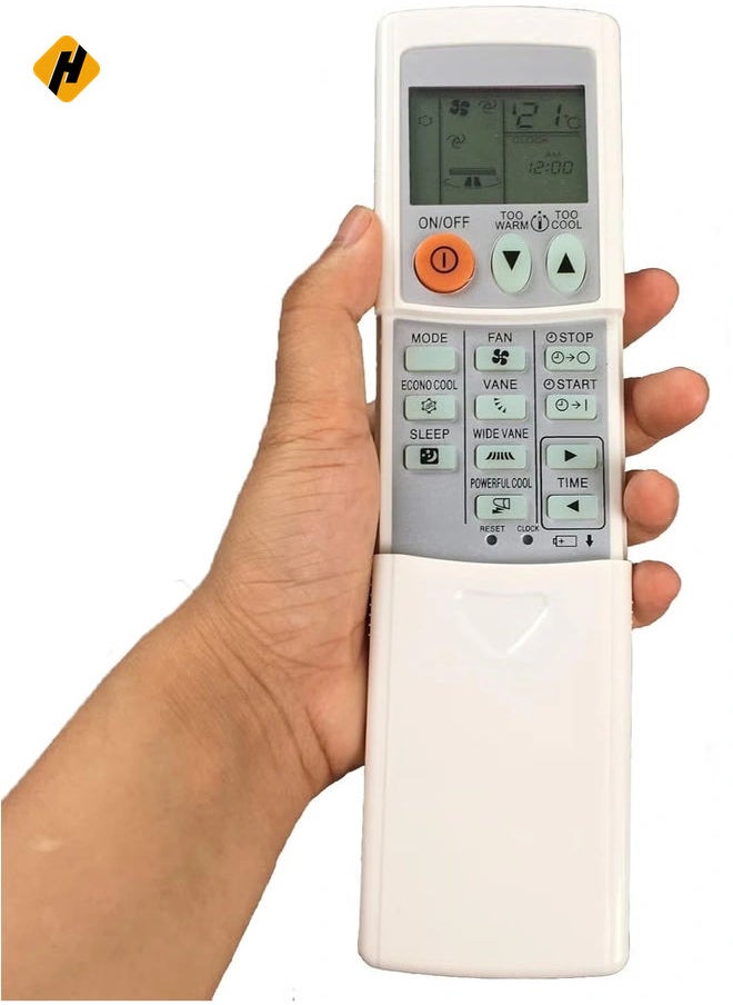 HuHa - Replacement Remote Control for Mitsubishi Electric Air Conditioners MSZ-GE Series - Compatible with MSZ-GE06NA-8, MSZ-GE09NA-8, MSZ-GE12NA-8, MSZ-GE15NA-8, MSZ-GE18NA-8, MSY-GE09NA-8, MSY-GE12NA-8, MSY-GE15NA-8, MSY-GE18NA-8 - Easy to Use, Battery Included - Image 1