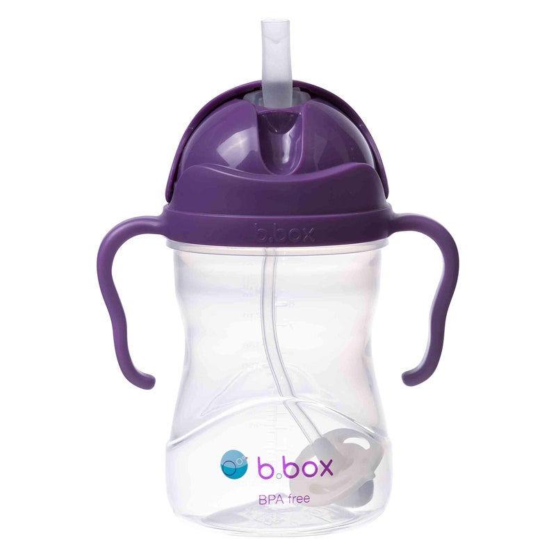 b.box Sippy Cup with Weighted Straw. Drink from any Angle, Leak Proof, Spill Proof, Easy Grip. BPA Free, Dishwasher Safe. For Babies 6m+ to Toddlers (Grape, 8oz) - Image 1