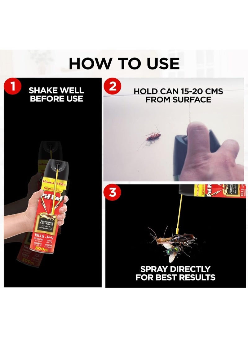 Pif Paf Cockroach & Ant Killer Spray 400 ml + 100 ml x 2 - Image 4