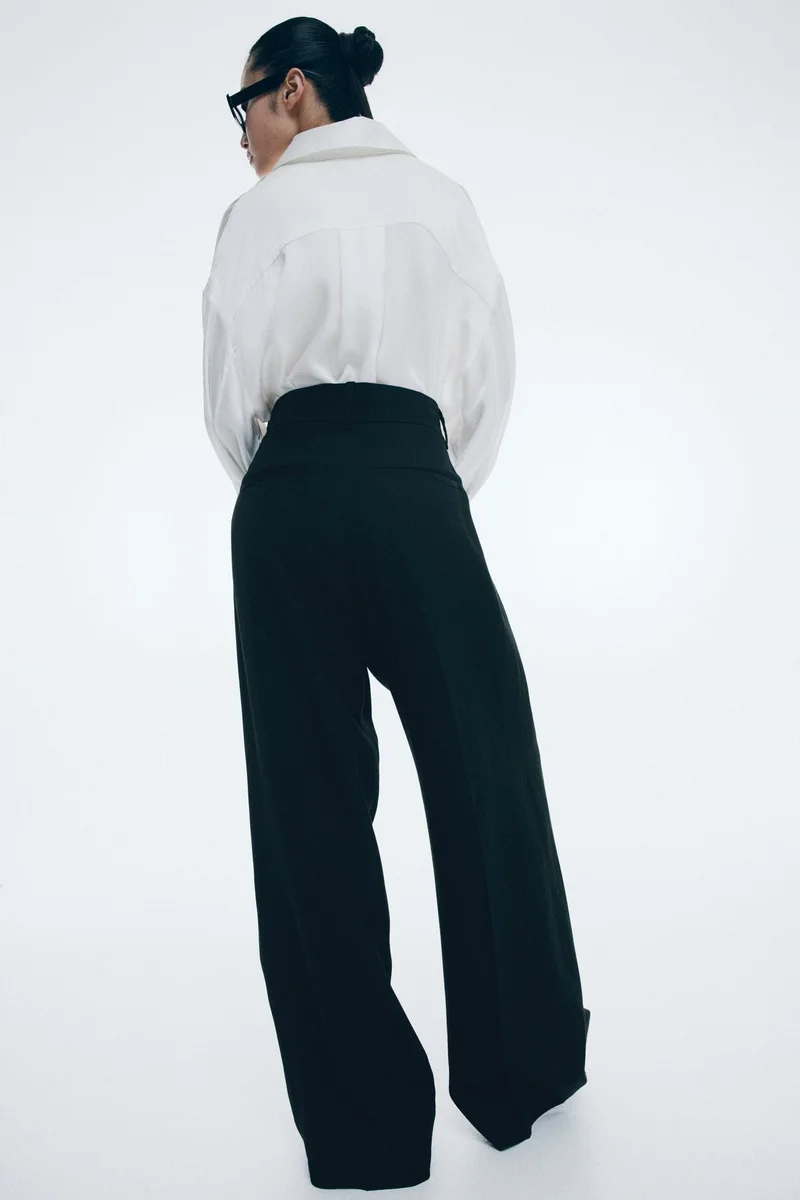 H&M Wide linen-blend trousers