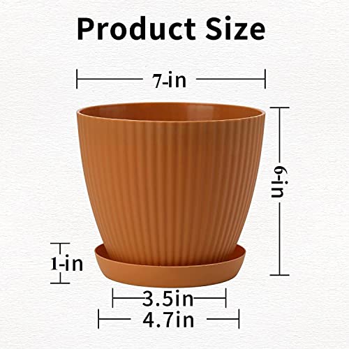 Rabbonix Plastic Round Flower Pots for Home Planters, Terrace, Garden Etc | Pack of 05 | Multicolor | Suitable for Home Indoor & Outdoor Gardening Plants - Image 5