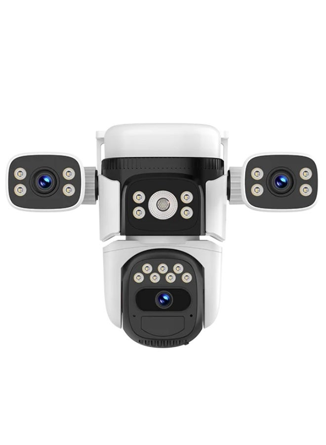 JAJEEK Three Lens 4G Solar Security Camera - No SIM Needed! AOV Always-On Video, Wireless Outdoor CCTV with Solar Panel, Easy Setup for Home & Villa - Image 1