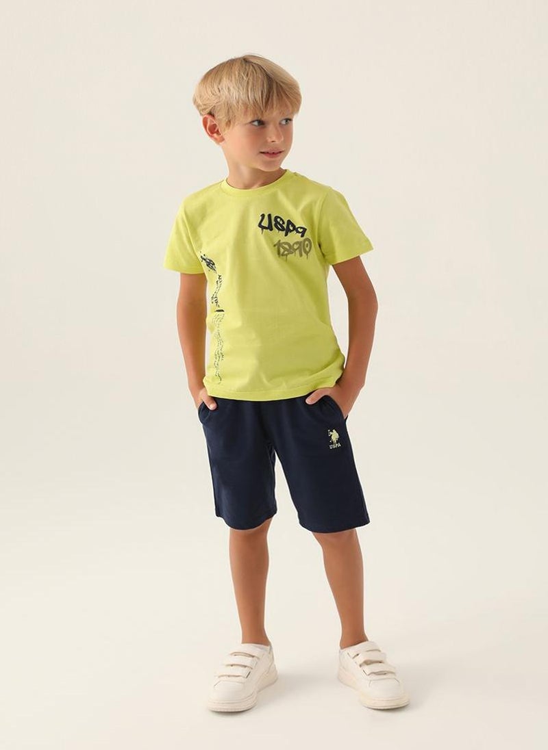 U.S. Polo Assn. U.S. Polo Assn. Boys Green Bermuda Set - Image 1