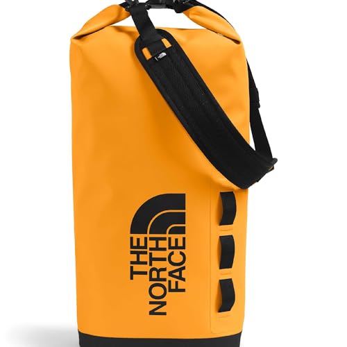 The North Face Base Camp Dry Bag RollTop Waterproof Stuff Sack Ideal for Camping Gear Kayak Accessories Summit GoldTNF Black 18 Liters - Image 1