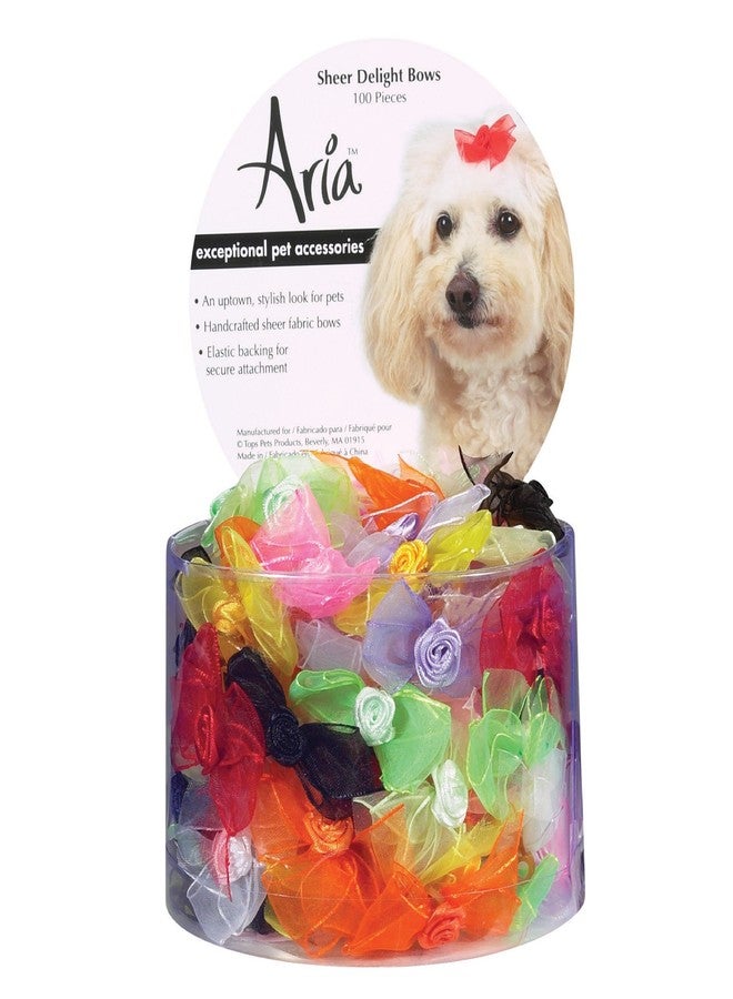 Aria Sheer Delight Bows for Dogs, 100-Piece Canisters - Image 1