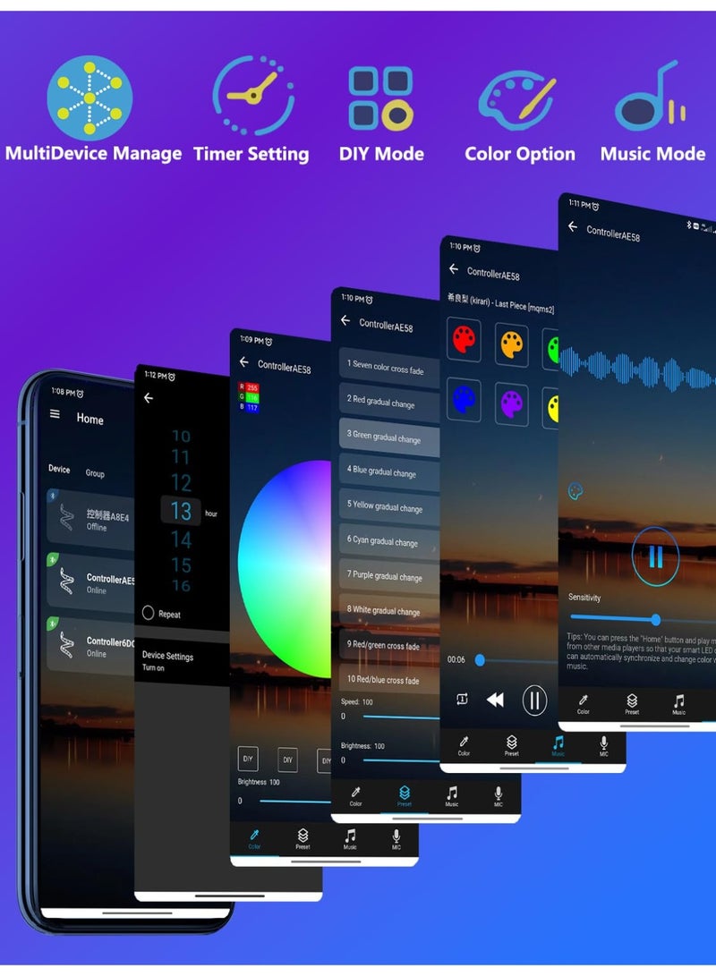 LED Lights for TV Led Backlight, 3.5m/11.5ft RGB Led Strip Lights for TV for 50-70in, 105 Leds USB Led Light Strip, APP Control & RF Remote Lights for Indoor Decoration - Image 3